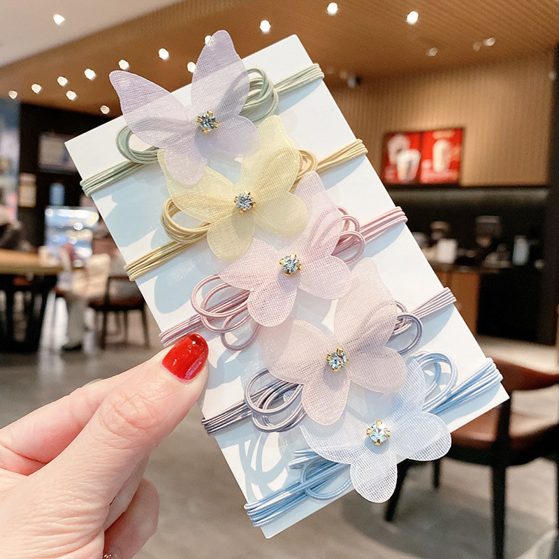 Organza contrast Elastic Headband with Bow main image 1