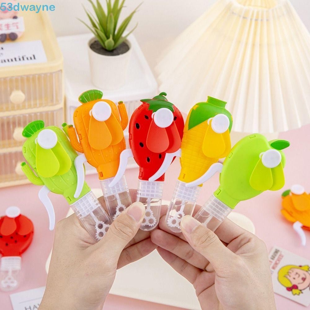 DWAYNE Hand Pressure Bubble Fan, Cartoon Portable Fruit Shaped Fan ...