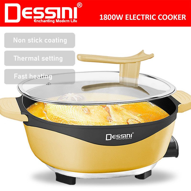 DESSINI ITALY Electric Cooker Steamboat Hot Pot Casserole Non Stick ...