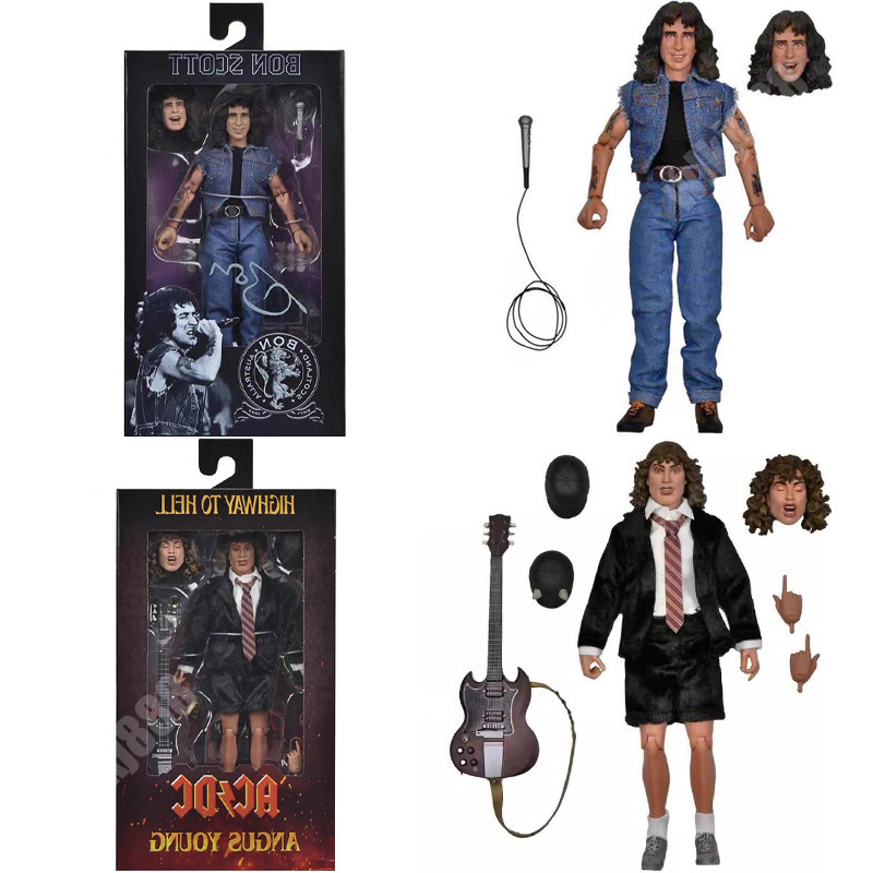 Bon Scott Action Figure Angus Young NECA AC/DC Rock Band Movable Doll ...