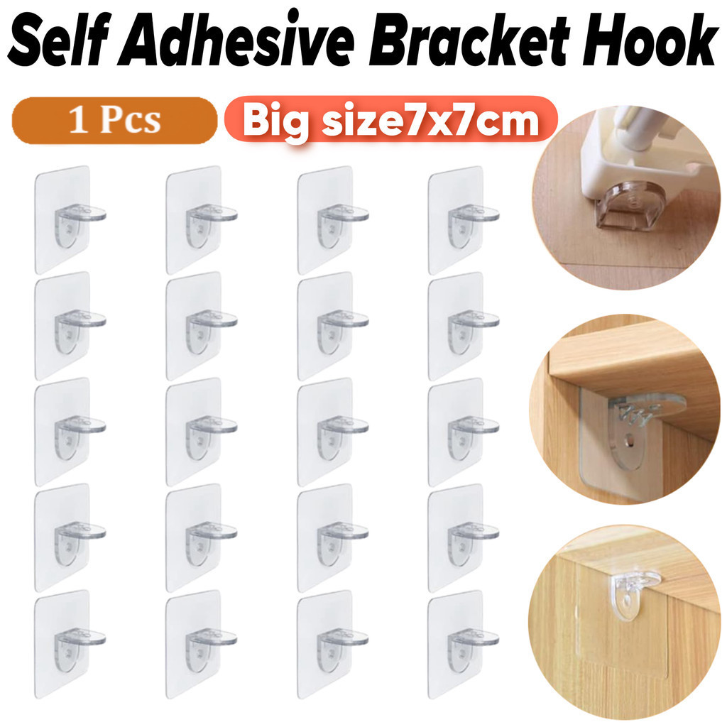 Self Adhesive Bracket Hook Clip Hook Bracket Cangkuk Sokongan Rack ...