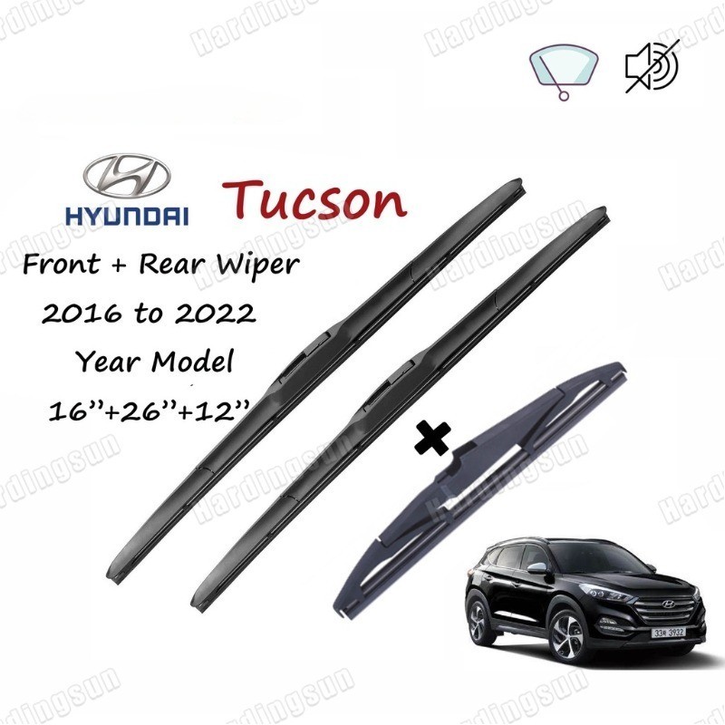 2016 to 2022 Hyundai Tucson 16"+26"+12" Wiper Blade Set (Front/Rear ...