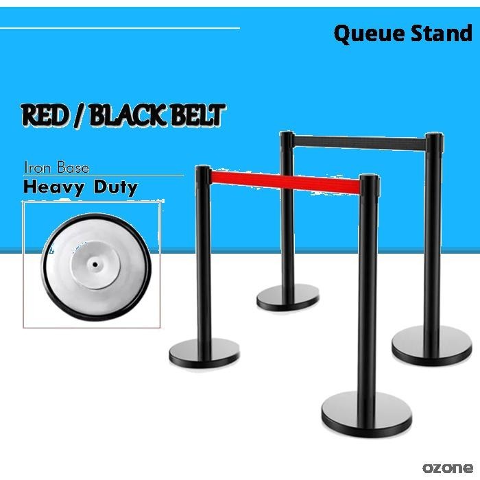 Heavy Duty Black Queue Up Stand Retractable Belt Q-Up Pole | Shopee ...