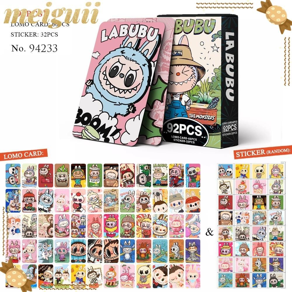 MEIGUII Labubu Cards, Portable Coated Paper Cartoon Photo Card, Fashion Double Sided Color ...