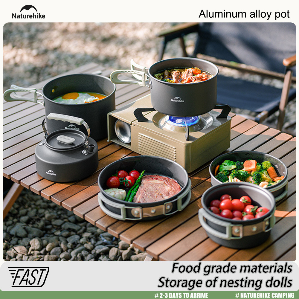 Naturehike Lightweight Tableware Pot Frying Pan Kettle Folding Handle ...