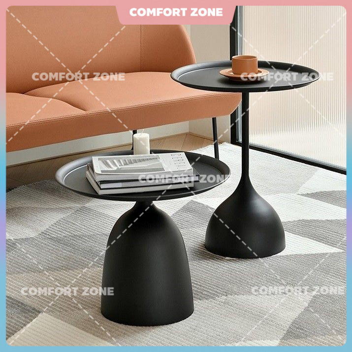 Modern Minimalist Small round Table Coffee Table Mini Sofa Side Table ...
