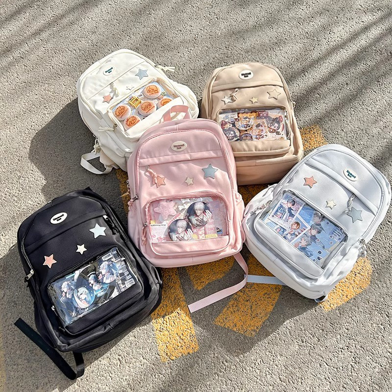 Kawaii Ita Bag Transparent Backpack Doll Display DIY School Bag Ins ...