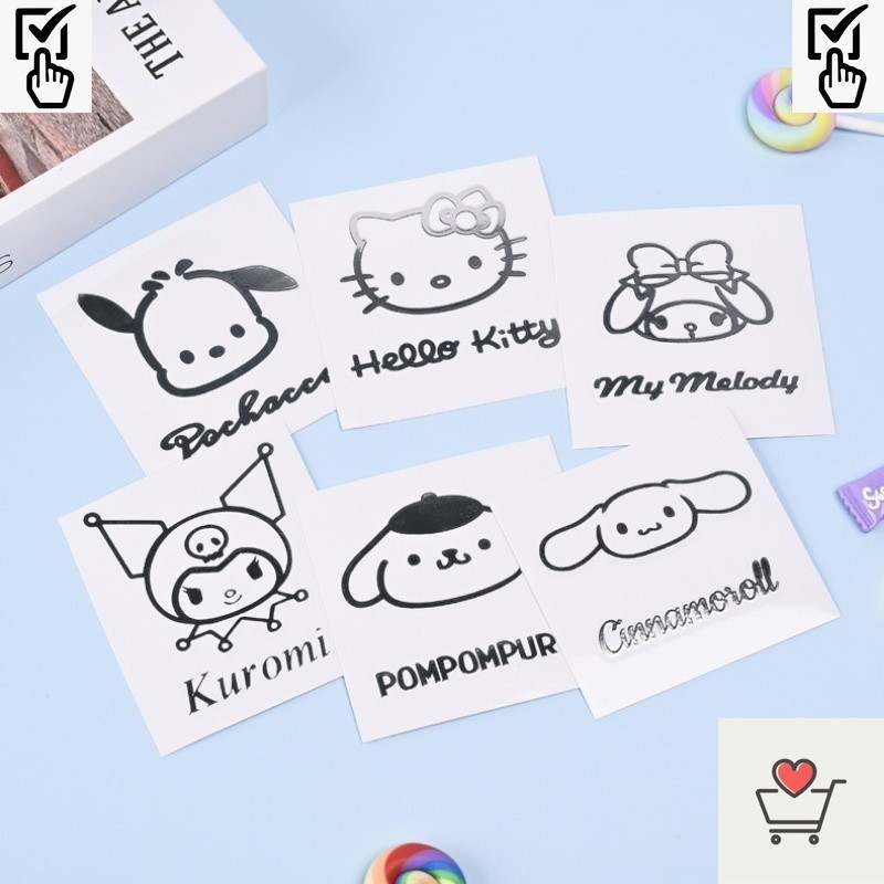 Mbr Ins Exquisite Anime Sanrio Metal Texture Sticker Waterproof Cartoon