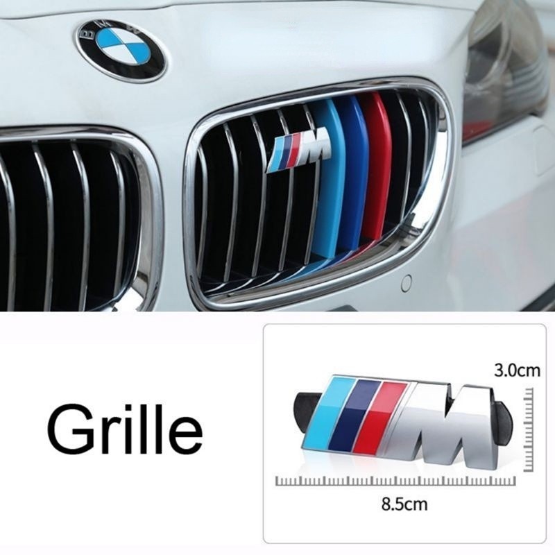 3D Metal M Power Car Front Grille emblem BMW logo Chrome Badge Emblem M ...