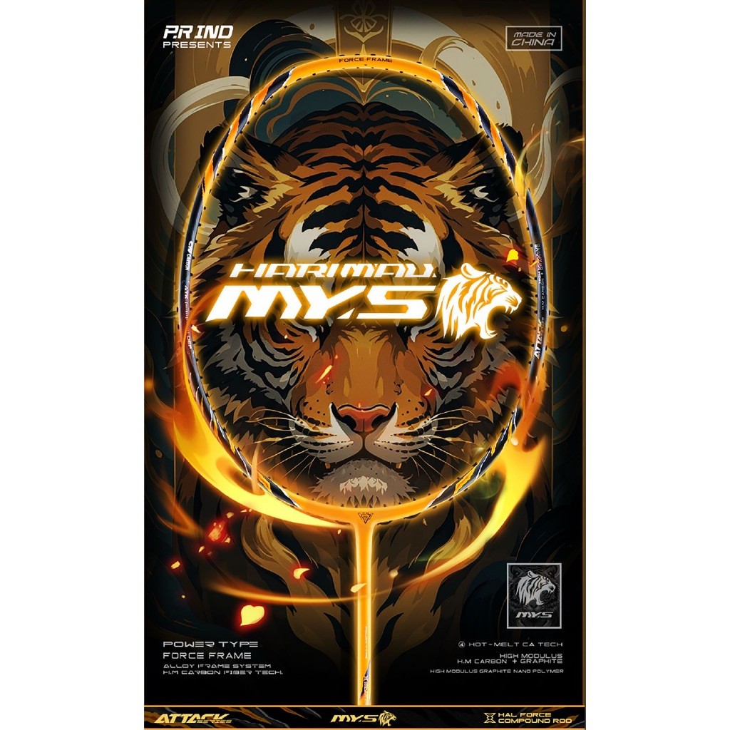 PR PRIND HARIMAU RACKET BADMINTON RACKET 4U/5U(PRsports Harimau ...