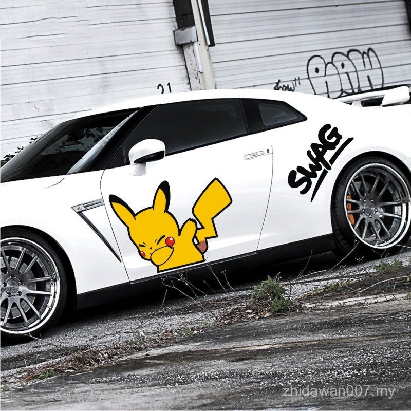 Pikachu Car Sticker Large Body Garland Influencer Style Pain Car Hip ...