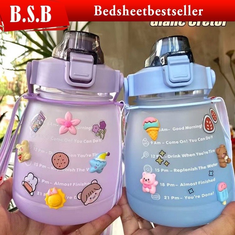 B.S.B 1.3/1.5L 2D+3D Sticker Water Bottle Ins With Straw Bottle Sticker ...