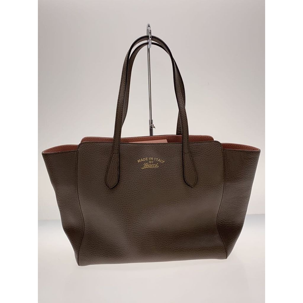 GUCCI tote bag swing leather BRW plain 354408 medium stain | Shopee ...