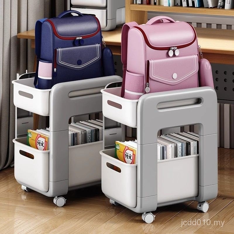 Goods storage rack portable trolley cart storage rack silent schoolbag ...