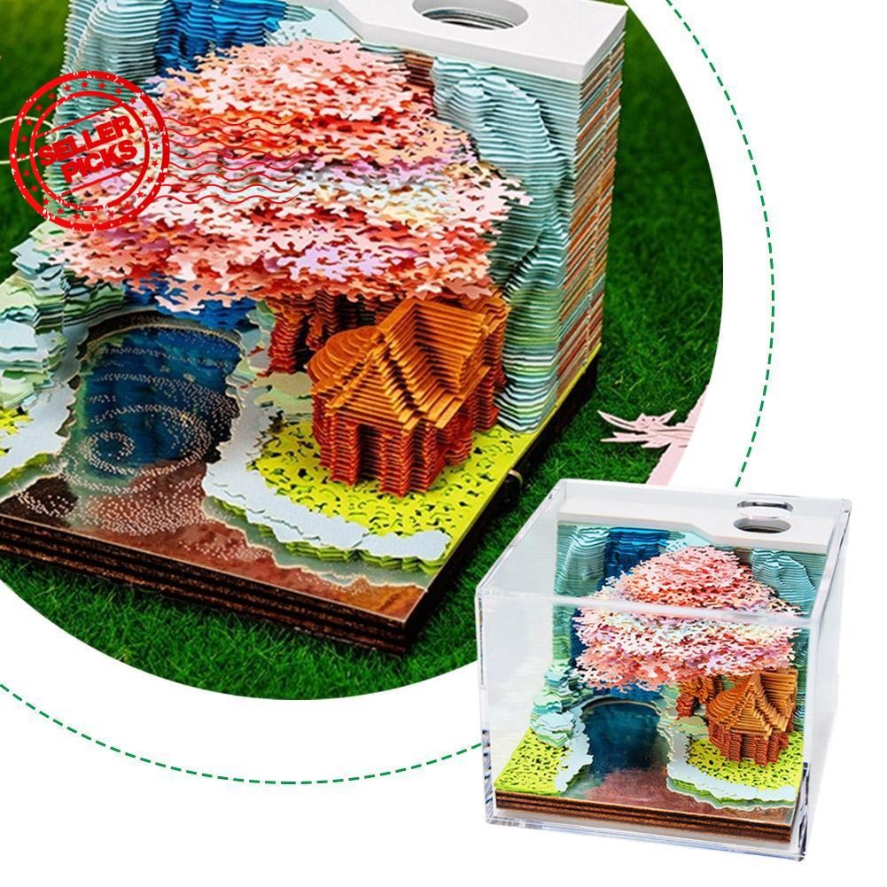New 2025 Creative Flower Fruit Mountain Tree House 3d Sticky Notes ...
