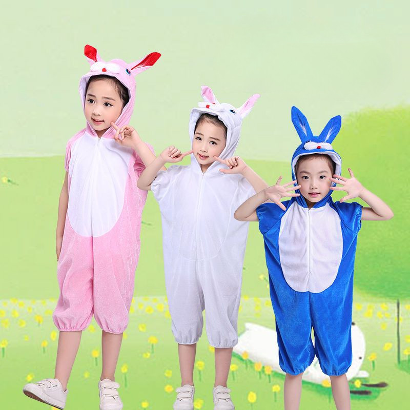 Children's Bunny Costume Little White Rabbit Animal Performance Costume — free download