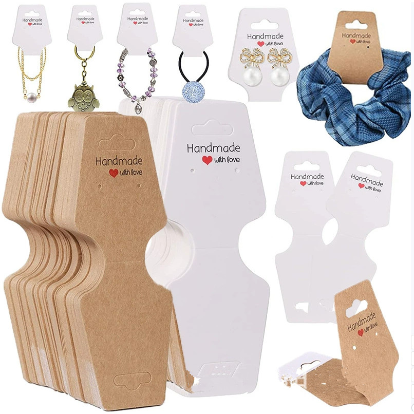50 pcs jewelry cards, folded with adhesive, self-adhesive hanging card ...