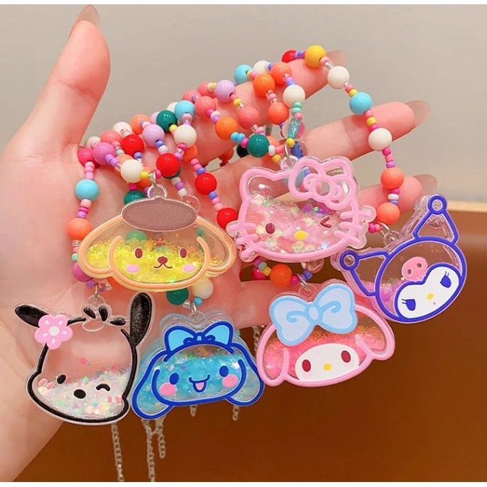 Children's cute cartoon kuromi melody Cinnamoroll Pochacco beaded ...