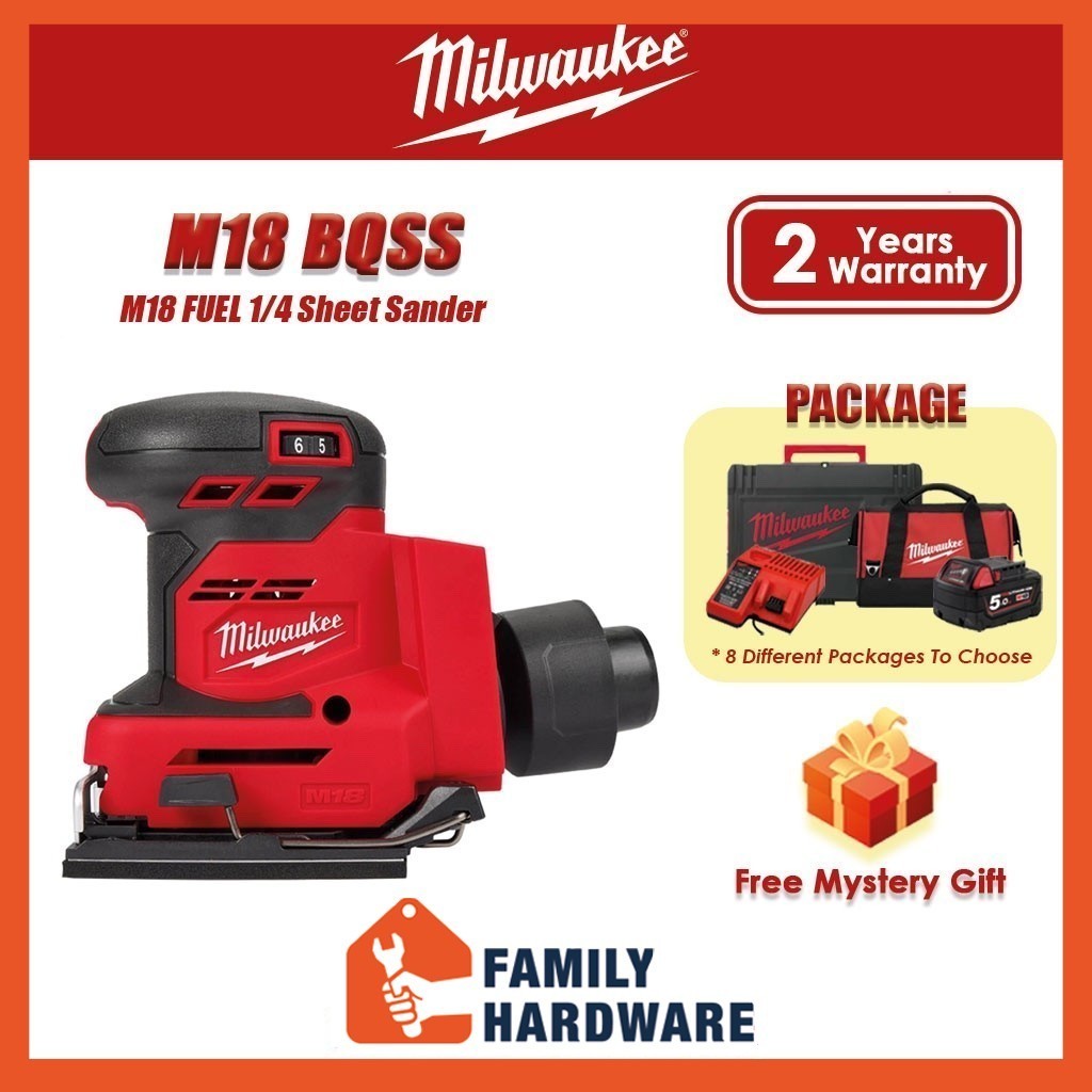 MILWAUKEE M18 BQSS FUEL Brushless Cordless Quarter Sheet Sander Orbital