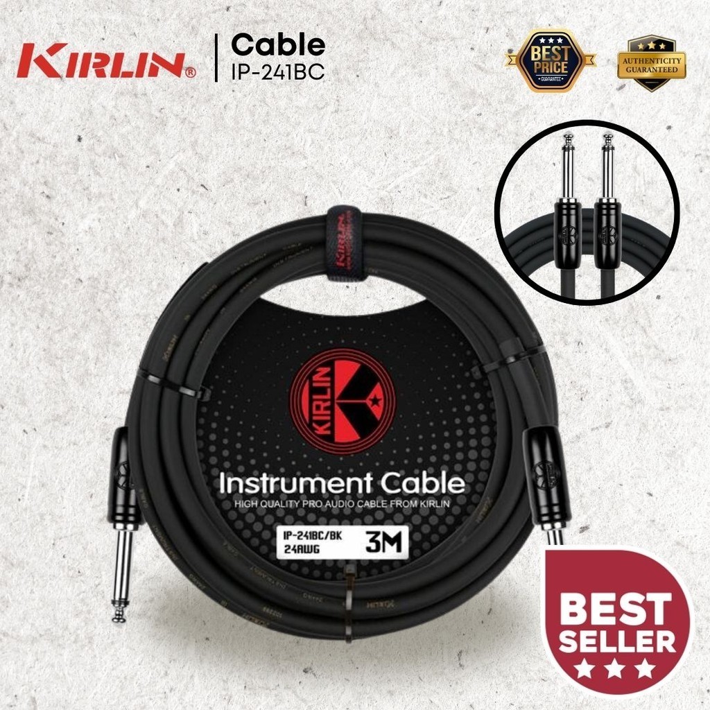 Cavo Per Chitarra Kirlin Rosso 3m (10ft) - Jack 6,35mm Maschio-Maschio - Confezione Da 5