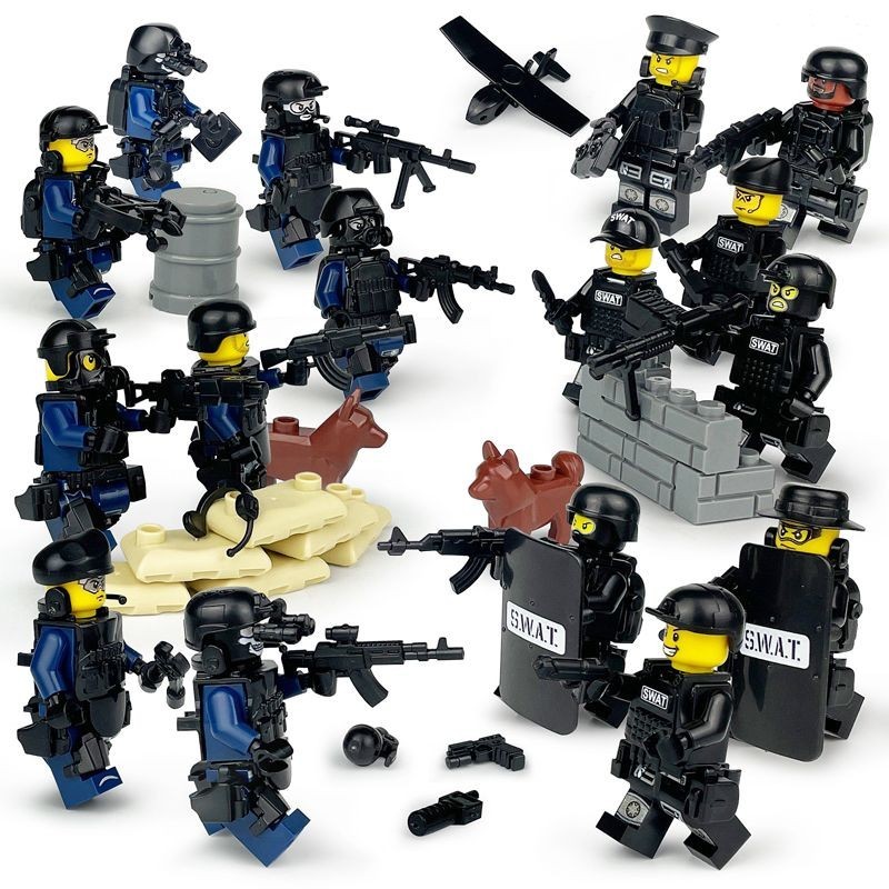 Compatible with Lego Small Particle Minifigures Military Counter ...