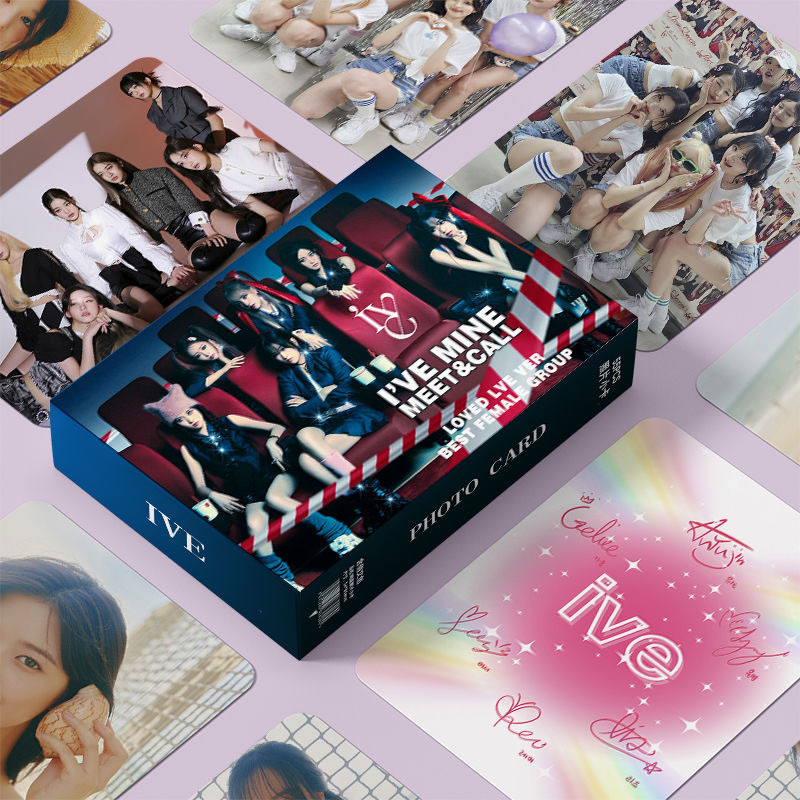 Lot De 60 Cartes Photo + 32 Autocollants IVE (Wonyoung, Yujin, Leeseo, LIZ, Gaeul, Rei) - 8,6x5,7 Cm, Collection K-pop