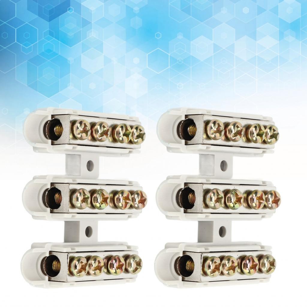 Hoomy Inline Terminal Block Brass Conductor 3-Way Low 1000V 100A Screw ...