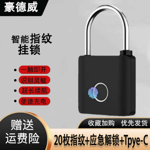 Smart Fingerprint Outdoor Waterproof Padlock Electronic Small Lock Head ...