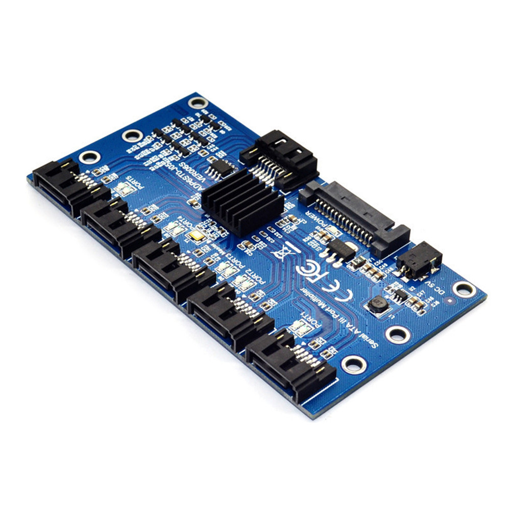 SATA Expansion Card 1 to 5 Port SATA3.0 Motherboard 6Gbps Riser Hub ...
