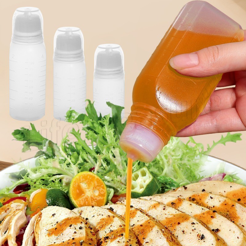 30/60/100ML Squeeze Condiment Bottle - Plastic Mini Sauces Dispenser ...