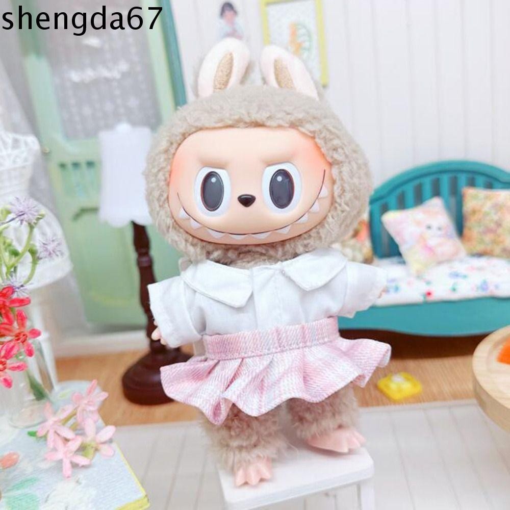 SHENGDA Labubu Doll's Clothes, Denim Skirt Shirt 17cm Labubu Time ...