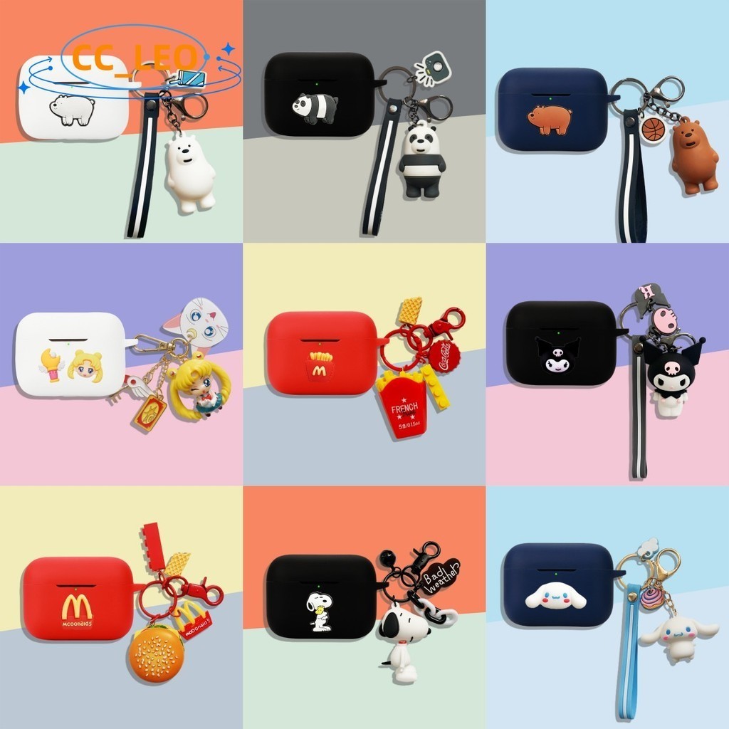 For EarFun Air2 Case Cartoon Burger Keychain Pendant EarFun Air2 ...