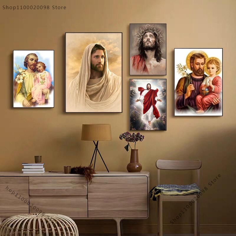 Seni Kanvas Lukisan Mengikut Nombor Jesus Christ - Poster Cetakan ...