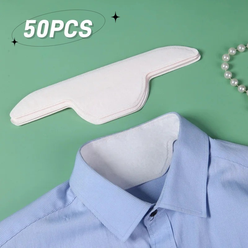50Pcs Summer Collar Sweat Pads Disposable White T-shirt Absorbing ...