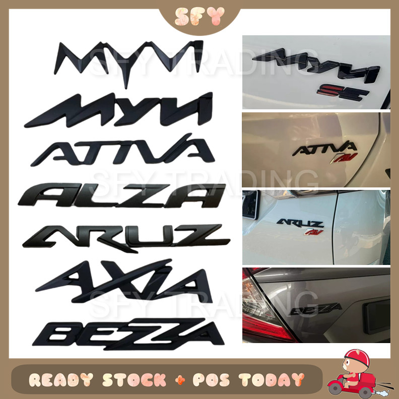 Emblem Perodua Aruz Bezza Axia Alza Myvi Ativa Matte Black Emblem Logo ...