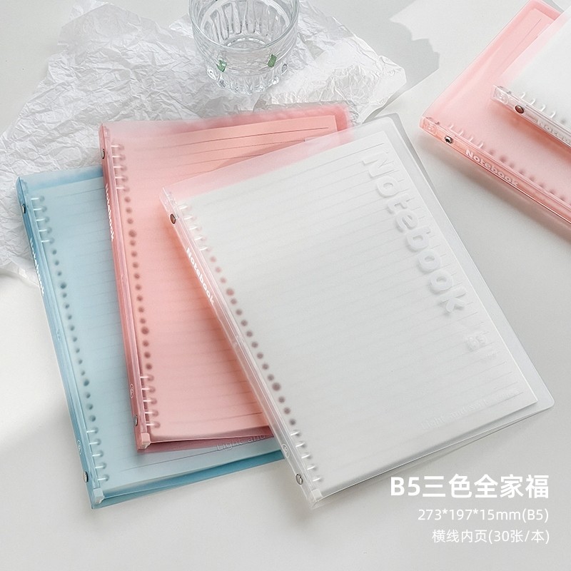INS Loose Leaf Notebook A5 B5 30 Sheets Soft PP Cover Binder with ...