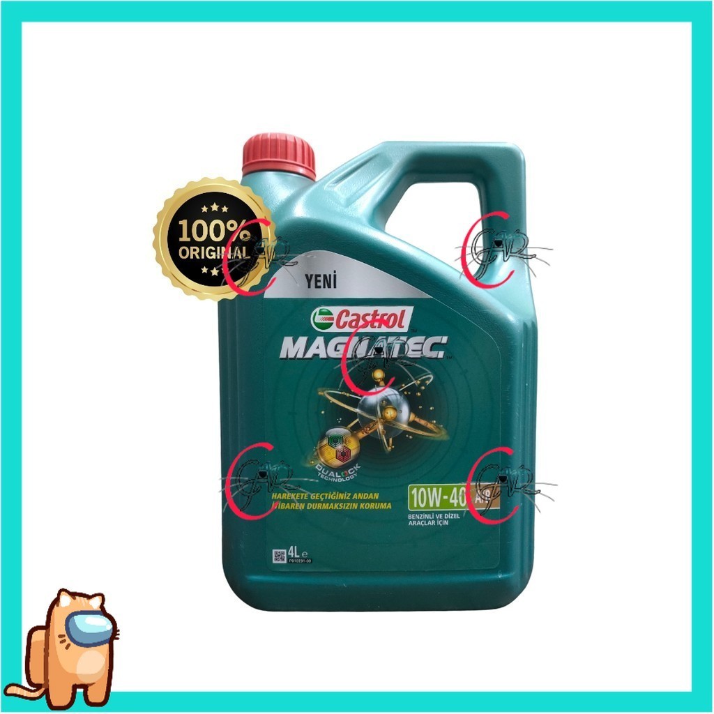(100% ORIGINAL) (IMPORT TURKEY) CASTROL MAGNATEC 10W40 SEMI SYNTHETIC ...