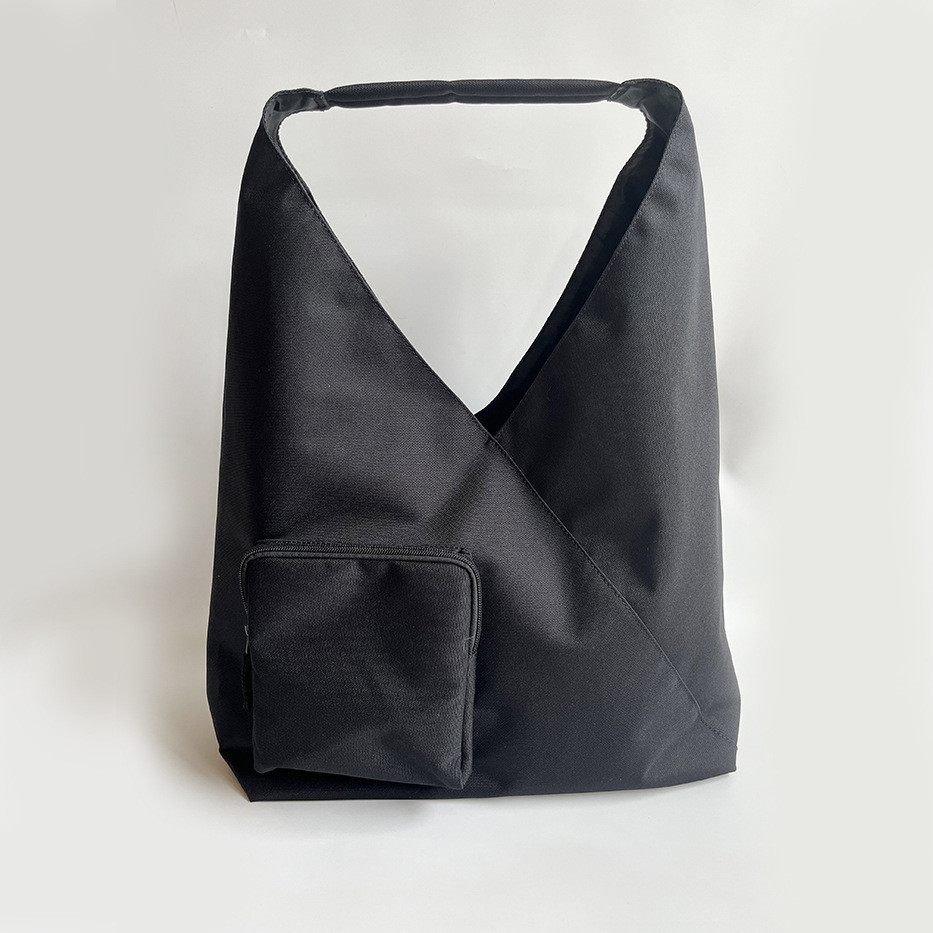 Muji Japanese Style Large Shoulder Bag Solid Color Black Messenger Bag ...