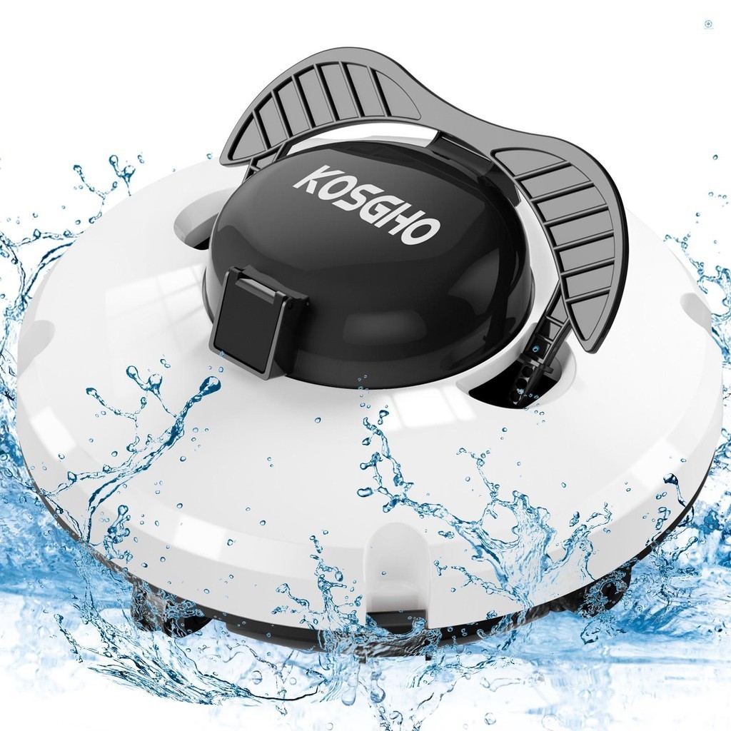 KOSGHO Cordless Robotic Pool Cleaner IPX8 Waterproof Dual-Motor Strong ...