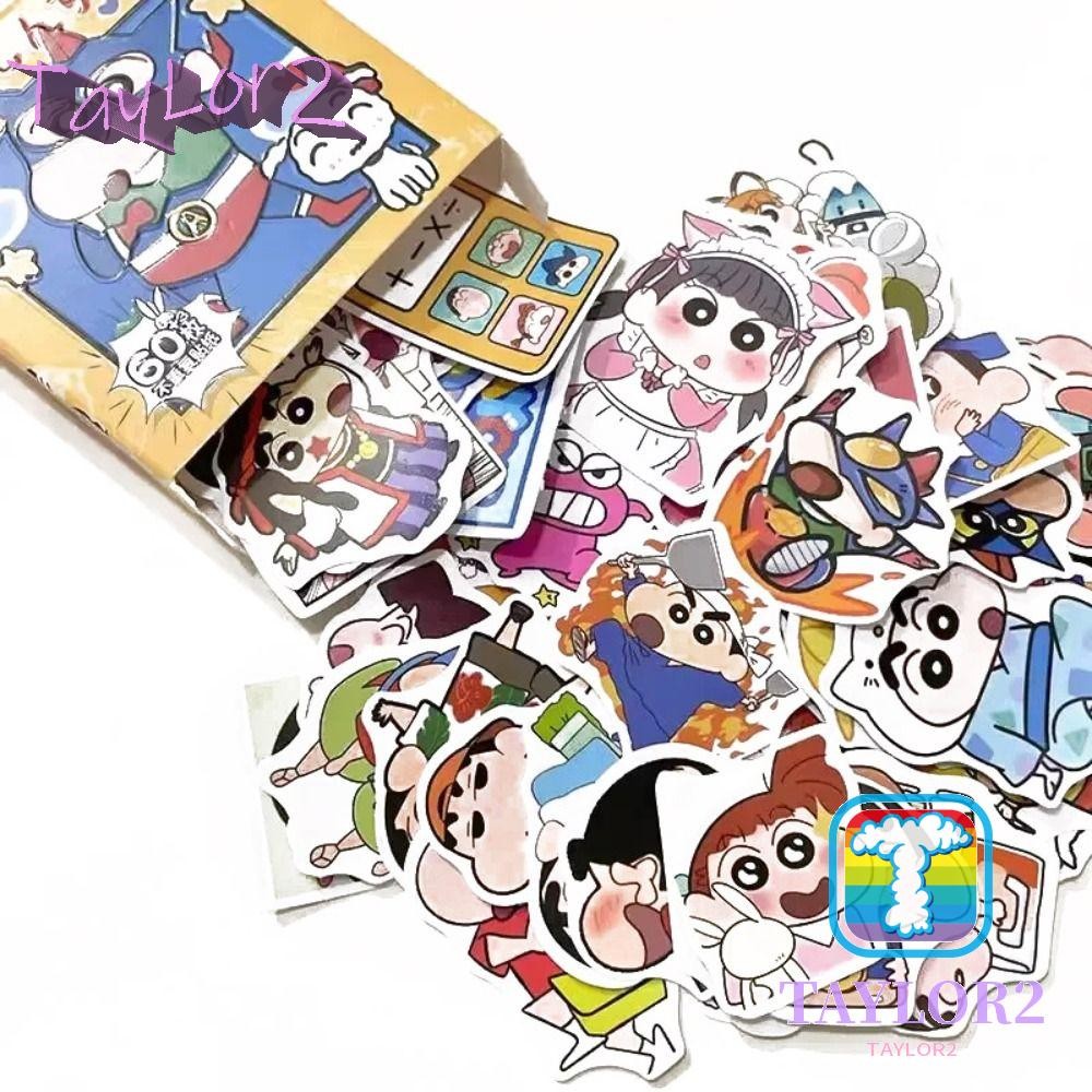 ATAYLOR 60PCS Stationery Sticker, Cartoon Waterproof Crayon Shin-Chan ...