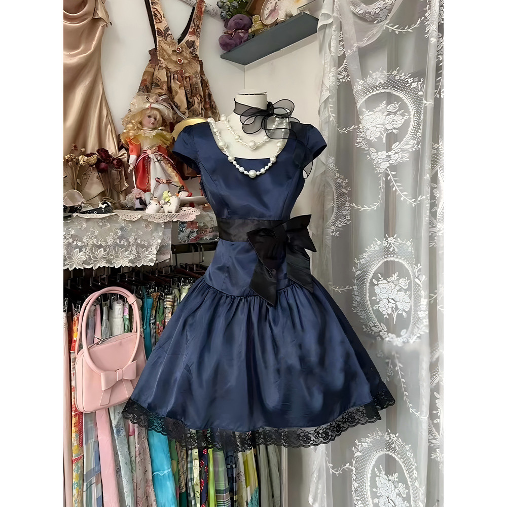 Bowknot Square Neck Mini Dress