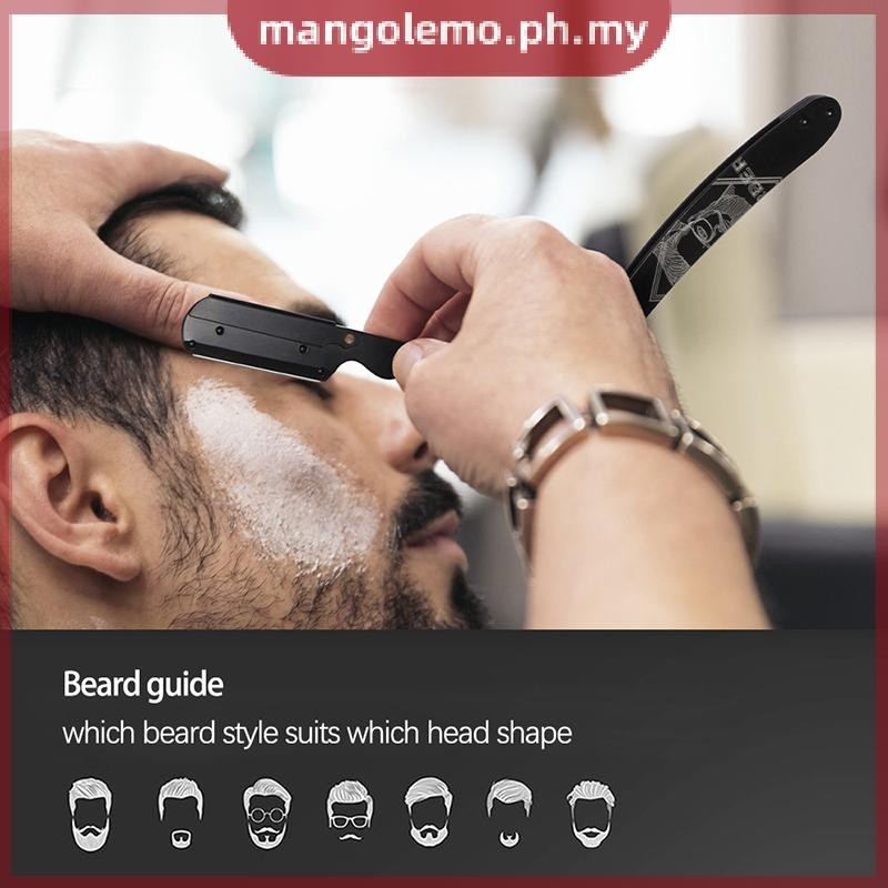 [MANGO] Men's Stainless Steel Straight Manual Razor Without Blades ...