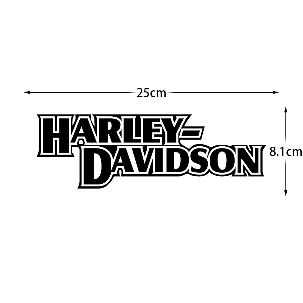 Reflective black Harley-Davidson Letters tank Sticker Decorative Decal ...