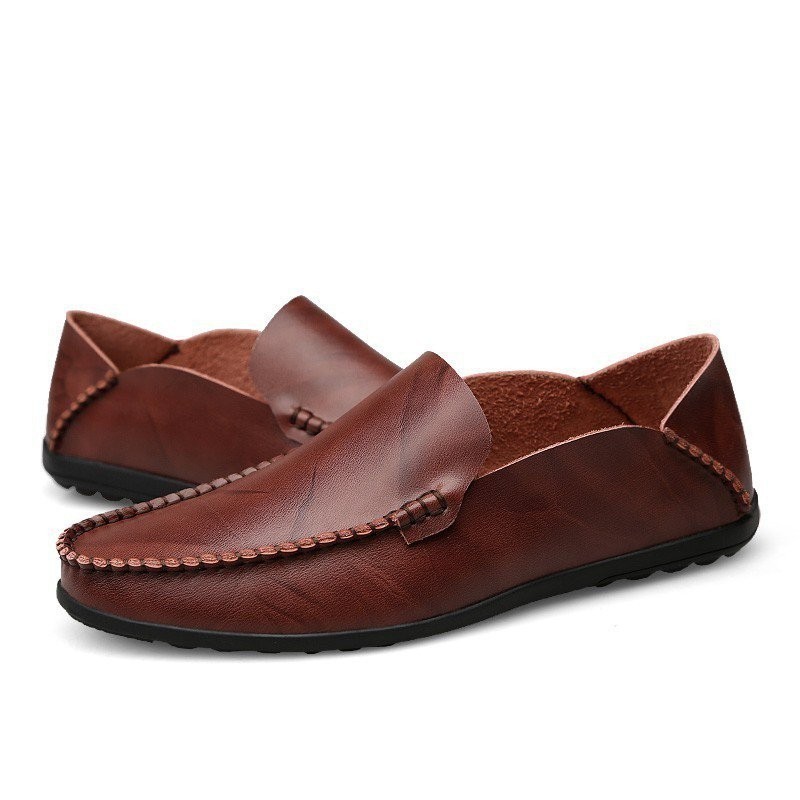 2024 cowhide loafers large size loafers men's driving shoes 38-47