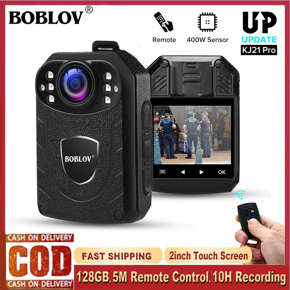 BOBLOV KJ21Pro Police Body Camera with Remote, HD 1296P 128GB Mini ...