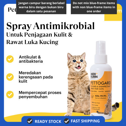 PettoGard Antimicrobial Skin Care & Wound Spray for Cats 100ml - A Skin ...