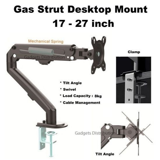 Ergofirst G09-C012 17 - 27 inch Gas Strut TV Monitor Bracket Desk Stand ...