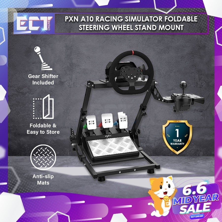 PXN A10 Foldable Racing Wheel Stand - 11KG Steel, Adjustable Height & Tilt, Universal Fit For Logitech, Thrustmaster & More