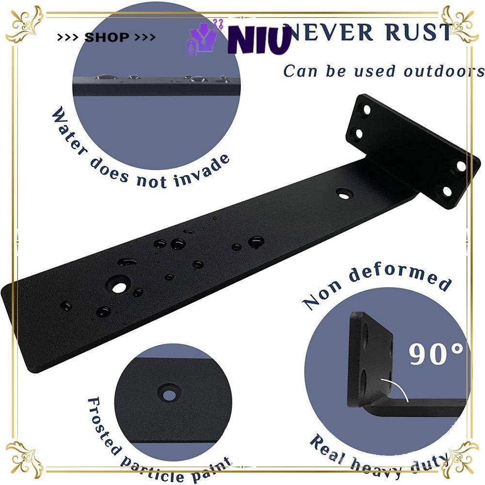 NIU Cast Iron Shelves Brackets, Metal Heavy Duty Floating Shelf