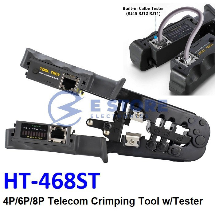 HT-468ST 4P/6P/8P Telecom Crimping Tool with Tester | Shopee Malaysia